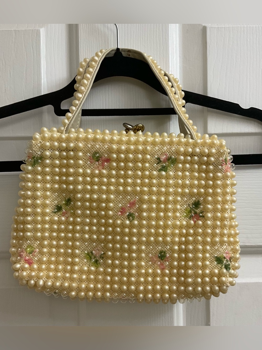 VINTAGE GRANDEE Pearl-Embellished Hand Bag